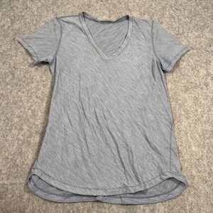 Lululemon Heathered Slate‎ What The Sport Short Sleeve Tee Women's  Size 8